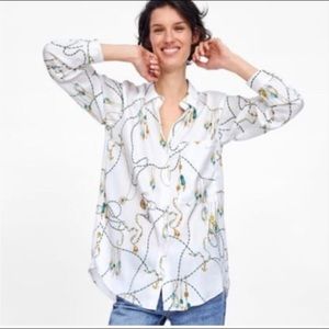 Zara chain print blouse
